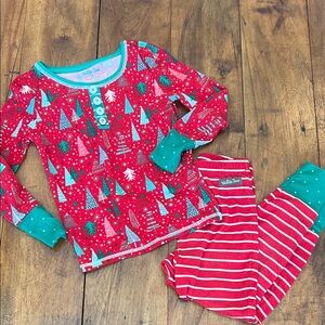 Matilda Jane Red and Green Tree Pajama Set